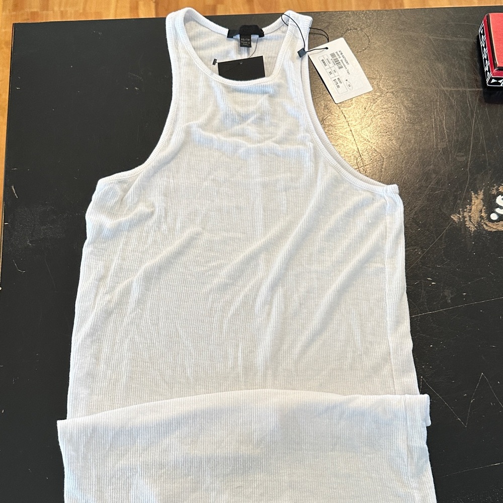 ATM Anthony Thomas Melillo White Ribbed Tank Top